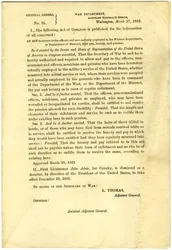 Publish an Act of Congress that Secures Pay, Bounty, and Pension to Officers and Men Employed in the Western Department or Department of Missouri