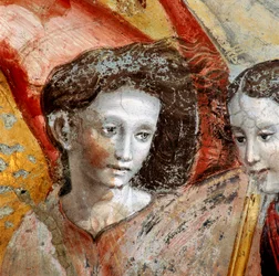 An angel, detail of the painting depicting the Coronation of the Virgin
