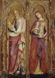 Saint John the Evangelist and Saint Mary Magdalene (detail) of the polyptych of the Annunciation