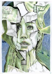 Fragmented Green Portrait