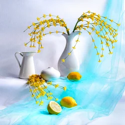 Bright Yellow Floral Still Life