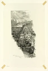 Apple Market, Viewed from the Pont Louis-Philippe, plate seven from Along the Seine and the Boulevards