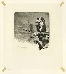 The Vampire of Notre-Dame, plate nine from Along the Seine and the Boulevards