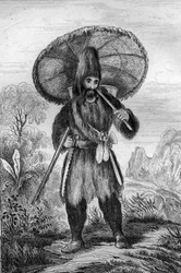 I was wearing a hat of a height... engraving after M. de Sainson