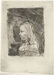Bust of a Young Woman in Profile to the Left