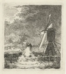 Mill in a Polder Landscape