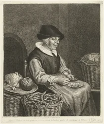 Old Woman Shelling Beans