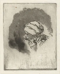 Study Sheet with the Head of a Girl Eating in Profile to the Left