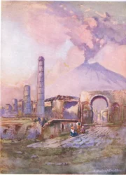 Pompeii: Vesuvius in the distance