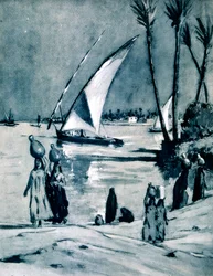 Carrying water from the Nile, Cairo, Egypt, 1928
