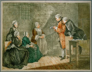 The Unfortunate Calas Family - Widow and Children Calas Listen in the Conciergerie-Prison to the Annulment of the Sentence Against the Father