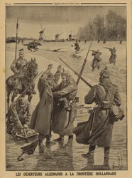 German Army deserters being apprehended at the Dutch border, World War I