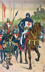 Departing for the Crusades, illustration from 