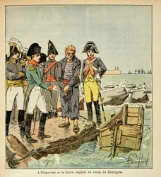 An English sailor seeking to join his country liberated by the Emperor at the camp of Boulogne (Illustration from 