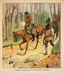 Illustration from the book The Memorial of St. Helene by Count Emmanuel de Las Cases: General Hengel, officer of Hussars during the Italian Campaign