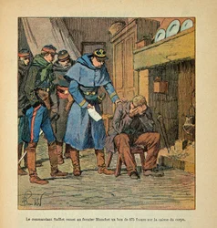 Commander Safflet Gives the Lanchet Farmer a Voucher of 875 Francs on the Body Case