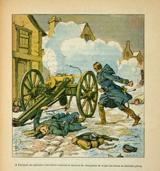 The Army of the Loire by Eugene Sergent, Illustrated by Louis Bombled: At Parigne, an Artillery Captain Supported the Retreat by Loading and Firing His Last Piece in January 1871, Private Collection