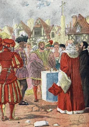 Posing by the King of France Francois I of the First Stone of the Hotel de Ville de Paris Drawn by the Italian Architect Boccador