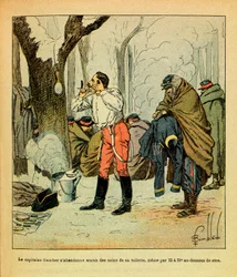 Captain Gaucher does not give up any of the care of his toilet even in the middle of winter (The Eastern Armee)