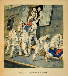The War in Madagascar: Debarkment to Algiers in 1895 of the Sick Troops of the Hospital Ship the Shamrock from Madagascar
