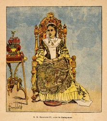 The War in Madagascar: Portrait of Queen Ranavalona III (1861-1917), Queen of Madagascar