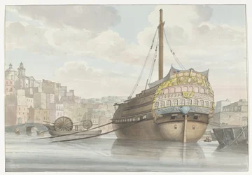 View of the Port of the Galleys in Malta, Taken from the Shipyard