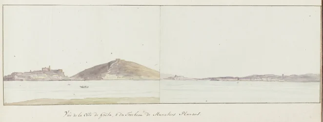 View of the coast of Gaeta and the mausoleum of Munatius Plancus (Lucio Munazio Planco). Journey to Italy, Sicily and Malta - 1778 (series title)