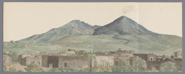 Vesuvius Seen from Portici with Lava Flows from 1777, 1771, and 1731