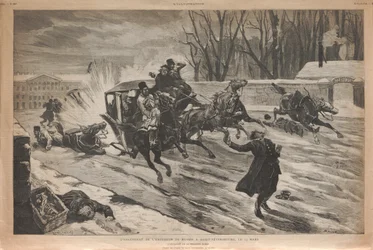 Assassination of Tsar Alexander II in St Petersburg, 1881.