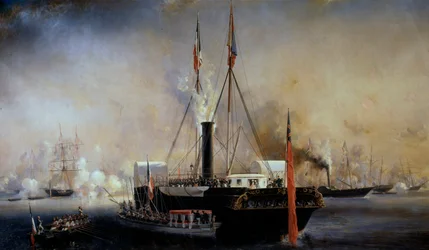 King Louis Philippe I and the Queen of the French meet Queen Victoria and Prince Albert who arrived at the Treport on September 2