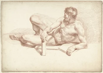 Male Nude, Lying, Leaning on the Left Arm