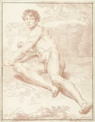 Male Nude, Lying, Rising Up