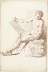 Seated Academy Nude, as Draftsman