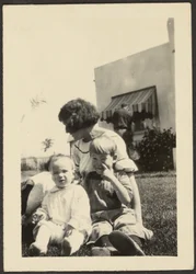Florence with Two Children on Lawn