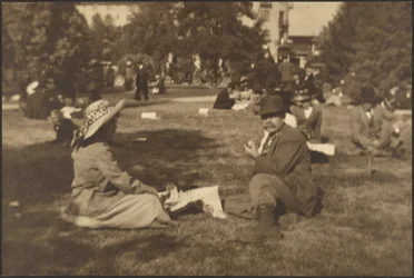 [Park Scene, Possibly Self-Portrait]