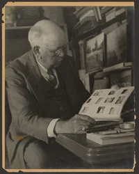 Portrait of a Man Reading Magazine
