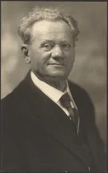 [Portrait of a Man in Black Striped Suit]