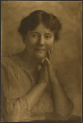 Portrait of a Woman Clasping Hands at Face