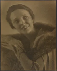 Portrait of a Woman Leaning on Chair