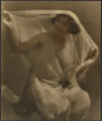 Portrait of a Woman Wearing Veils