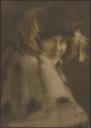 Portrait of a Woman in Hat with Feathers