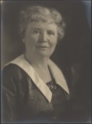 Portrait of a Woman in Striped Dress