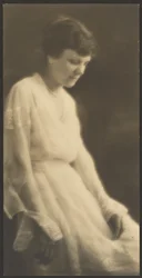 Portrait of a Woman in White Dress with Lace