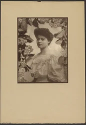 Portrait of a Woman with Painted Floral Border