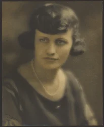 [Portrait of a Woman with Patterned Sleeves]