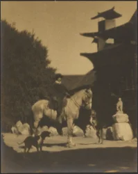 Ruth Comfort Mitchell in Front of Her Home, Yung See San Fong House, Los Gatos