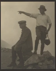 [Two Men Looking Left, Old Baldy Peak]