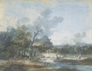 Shepherdess near a Waterfall, n.d.