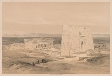 Egypt and Nubia: Volume I - No. 34, Temple of Edfou. Ancient Appolinopolis, Upper Egypt, 1838