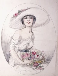 Girl with Bouquet of Flowers